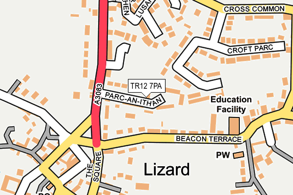 TR12 7PA map - OS OpenMap – Local (Ordnance Survey)