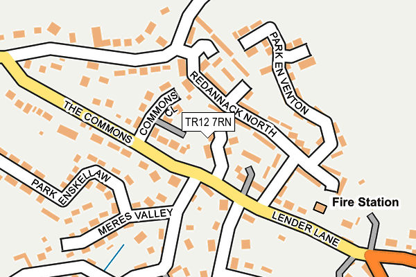 TR12 7RN map - OS OpenMap – Local (Ordnance Survey)