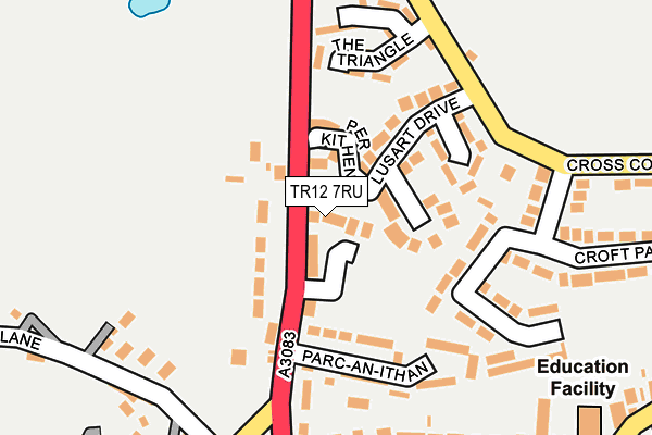 TR12 7RU map - OS OpenMap – Local (Ordnance Survey)