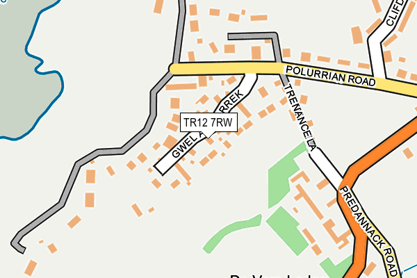 TR12 7RW map - OS OpenMap – Local (Ordnance Survey)