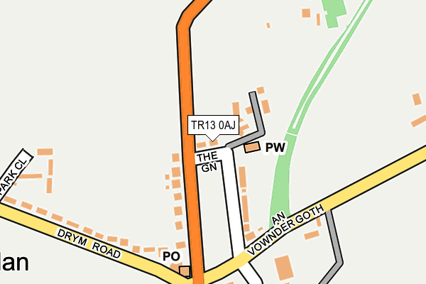 TR13 0AJ map - OS OpenMap – Local (Ordnance Survey)