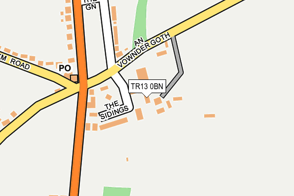 TR13 0BN map - OS OpenMap – Local (Ordnance Survey)