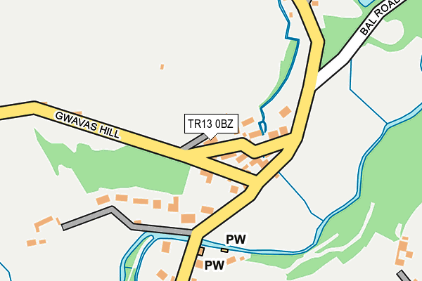 TR13 0BZ map - OS OpenMap – Local (Ordnance Survey)