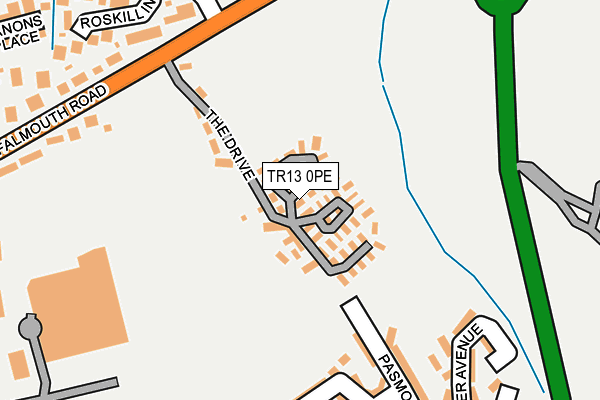 TR13 0PE map - OS OpenMap – Local (Ordnance Survey)