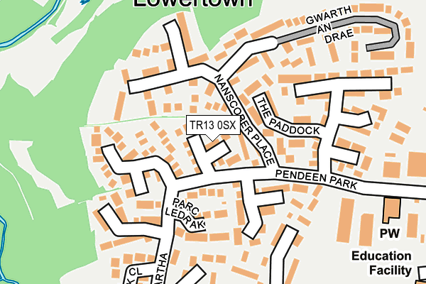 TR13 0SX map - OS OpenMap – Local (Ordnance Survey)