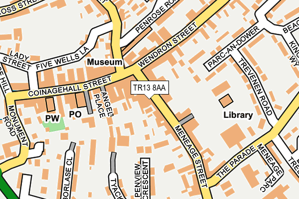 TR13 8AA map - OS OpenMap – Local (Ordnance Survey)