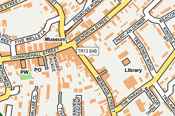 TR13 8AB map - OS OpenMap – Local (Ordnance Survey)