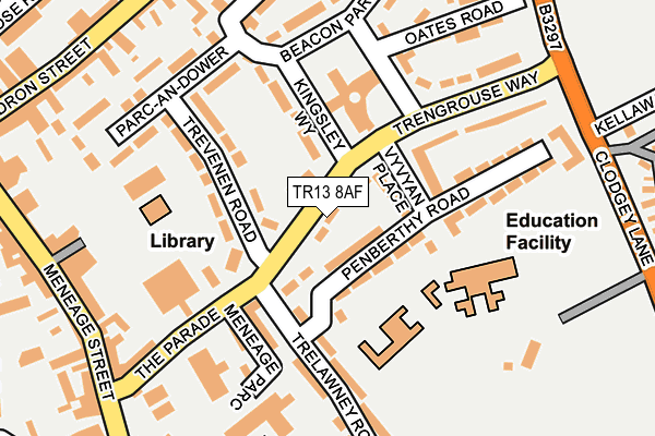 TR13 8AF map - OS OpenMap – Local (Ordnance Survey)