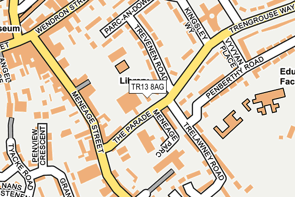 TR13 8AG map - OS OpenMap – Local (Ordnance Survey)