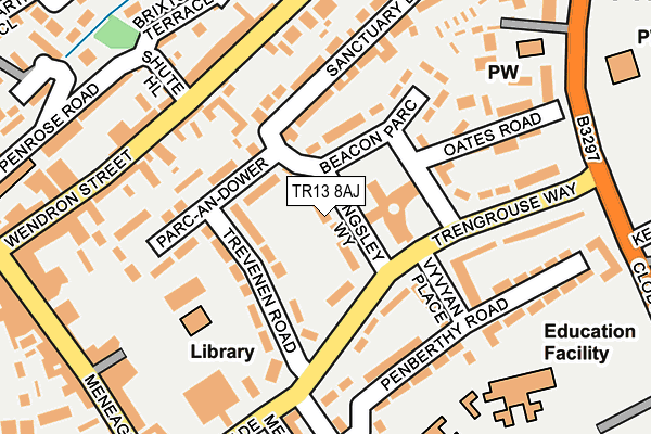 TR13 8AJ map - OS OpenMap – Local (Ordnance Survey)