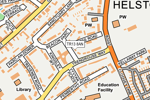 TR13 8AN map - OS OpenMap – Local (Ordnance Survey)