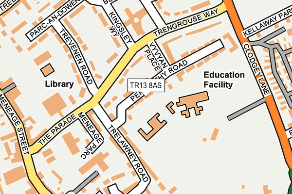 TR13 8AS map - OS OpenMap – Local (Ordnance Survey)