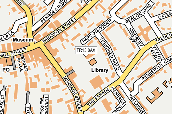 TR13 8AX map - OS OpenMap – Local (Ordnance Survey)