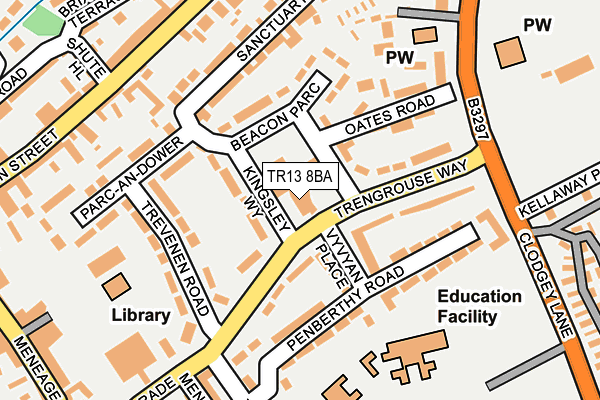 TR13 8BA map - OS OpenMap – Local (Ordnance Survey)