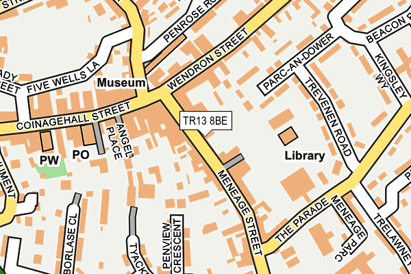 TR13 8BE map - OS OpenMap – Local (Ordnance Survey)