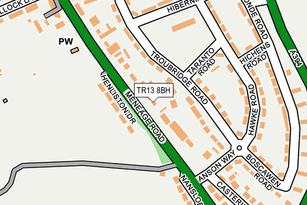 TR13 8BH map - OS OpenMap – Local (Ordnance Survey)