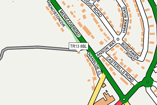 TR13 8BL map - OS OpenMap – Local (Ordnance Survey)