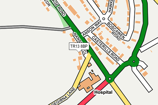 TR13 8BP map - OS OpenMap – Local (Ordnance Survey)