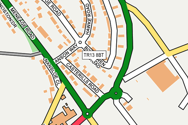 TR13 8BT map - OS OpenMap – Local (Ordnance Survey)