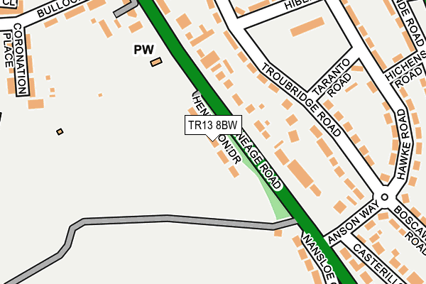 TR13 8BW map - OS OpenMap – Local (Ordnance Survey)