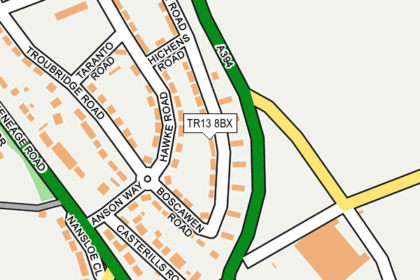 TR13 8BX map - OS OpenMap – Local (Ordnance Survey)