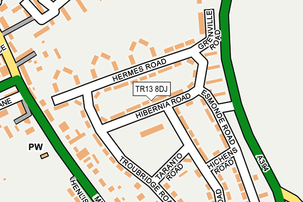 TR13 8DJ map - OS OpenMap – Local (Ordnance Survey)