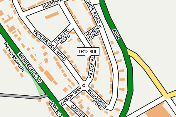 TR13 8DL map - OS OpenMap – Local (Ordnance Survey)