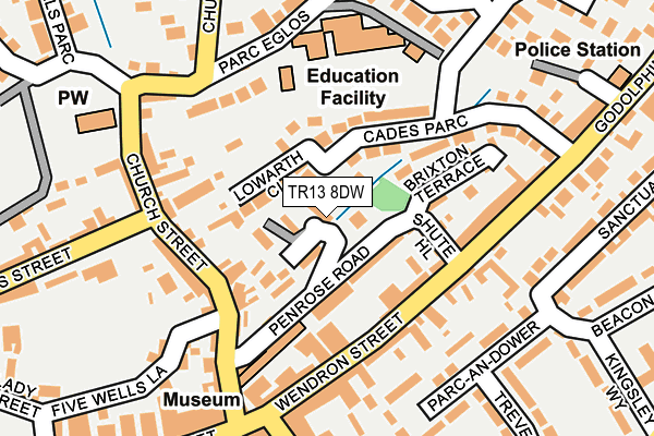 TR13 8DW map - OS OpenMap – Local (Ordnance Survey)