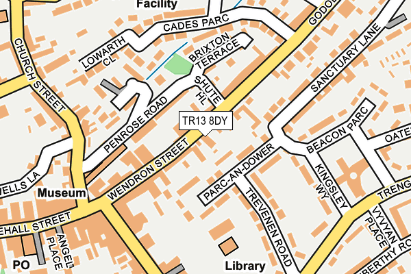 TR13 8DY map - OS OpenMap – Local (Ordnance Survey)