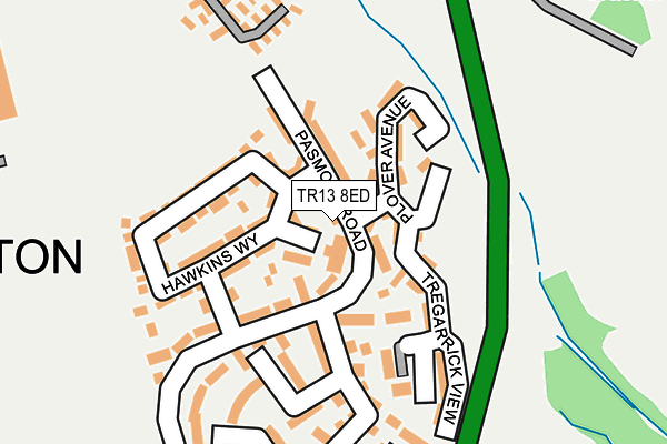 TR13 8ED map - OS OpenMap – Local (Ordnance Survey)