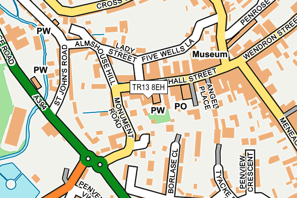 TR13 8EH map - OS OpenMap – Local (Ordnance Survey)