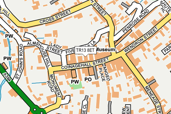 TR13 8ET map - OS OpenMap – Local (Ordnance Survey)