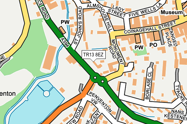 TR13 8EZ map - OS OpenMap – Local (Ordnance Survey)