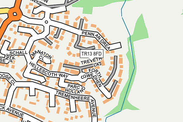 TR13 8FD map - OS OpenMap – Local (Ordnance Survey)