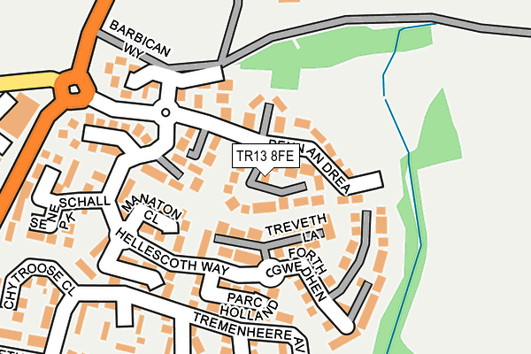 TR13 8FE map - OS OpenMap – Local (Ordnance Survey)
