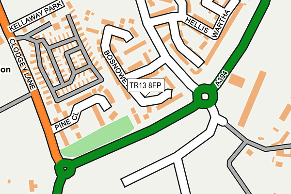 TR13 8FP map - OS OpenMap – Local (Ordnance Survey)