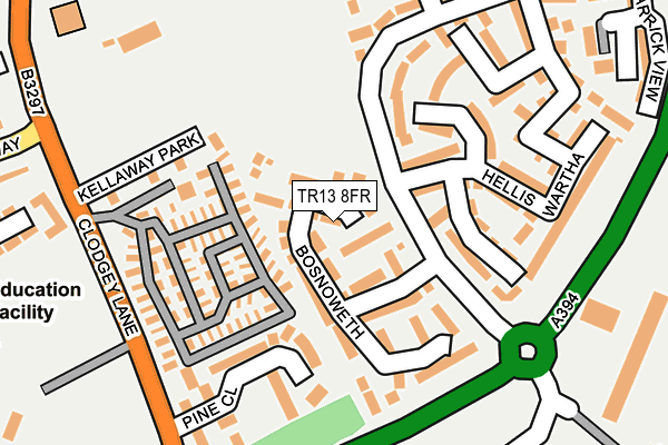 TR13 8FR map - OS OpenMap – Local (Ordnance Survey)