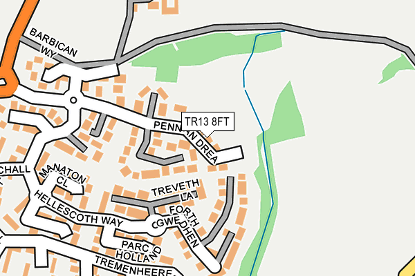 TR13 8FT map - OS OpenMap – Local (Ordnance Survey)