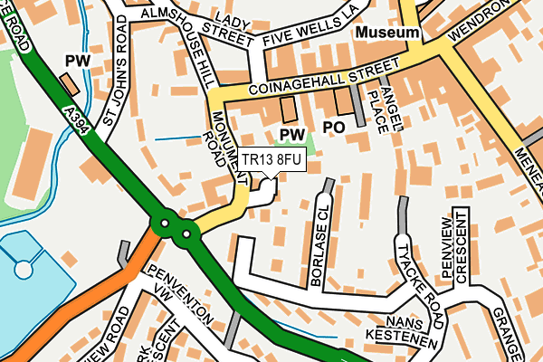 TR13 8FU map - OS OpenMap – Local (Ordnance Survey)