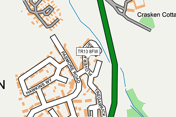TR13 8FW map - OS OpenMap – Local (Ordnance Survey)