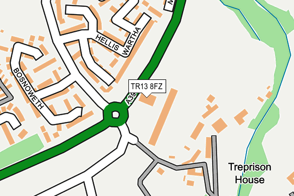 TR13 8FZ map - OS OpenMap – Local (Ordnance Survey)