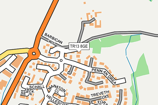 TR13 8GE map - OS OpenMap – Local (Ordnance Survey)