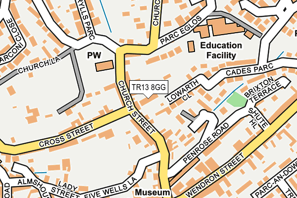 TR13 8GG map - OS OpenMap – Local (Ordnance Survey)