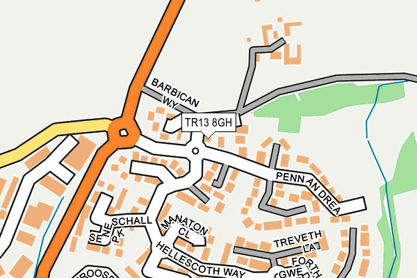 TR13 8GH map - OS OpenMap – Local (Ordnance Survey)