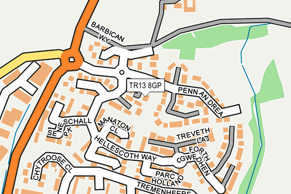 TR13 8GP map - OS OpenMap – Local (Ordnance Survey)