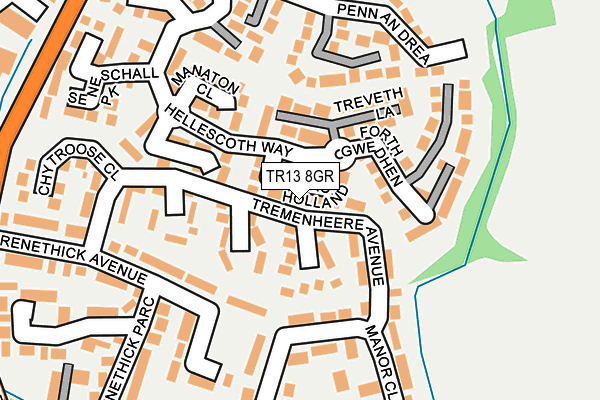 TR13 8GR map - OS OpenMap – Local (Ordnance Survey)