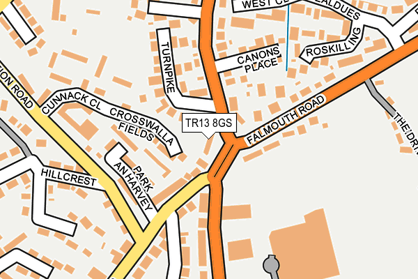 TR13 8GS map - OS OpenMap – Local (Ordnance Survey)