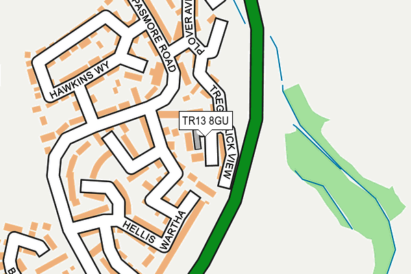 TR13 8GU map - OS OpenMap – Local (Ordnance Survey)