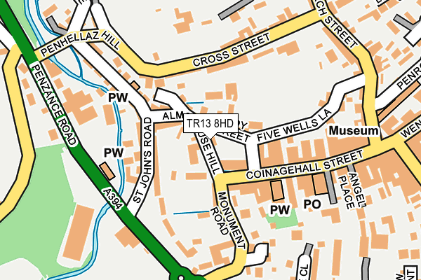 TR13 8HD map - OS OpenMap – Local (Ordnance Survey)