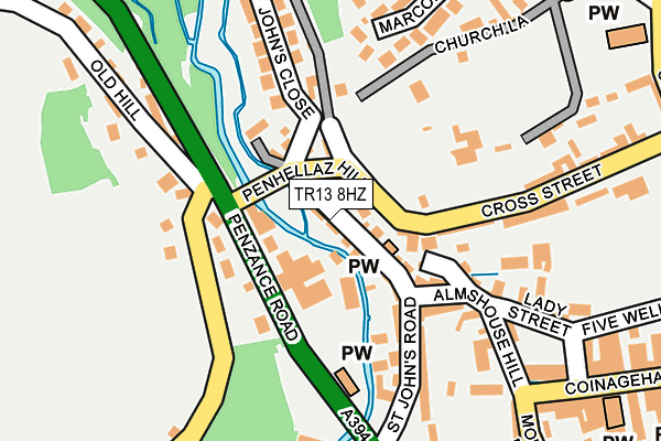 TR13 8HZ map - OS OpenMap – Local (Ordnance Survey)